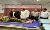 بازدید ریاست دانشگاه علوم پزشکی البرز از مجروحین حمله رژیم صهیونیستی در مرکز آموزشی درمانی کوثر